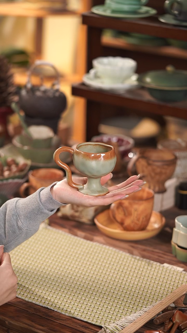 摆件陶景德镇手作餐具@@