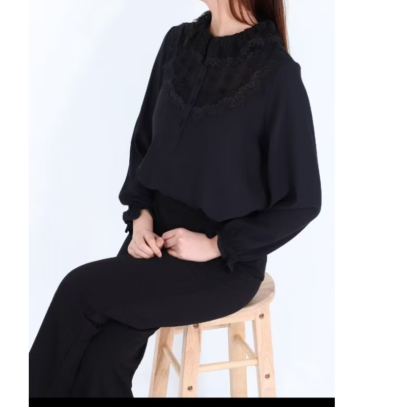 【韩国设计师衣吧】新款 舒适  甜美 高级女款  A版  蕾丝 翻领衬衫