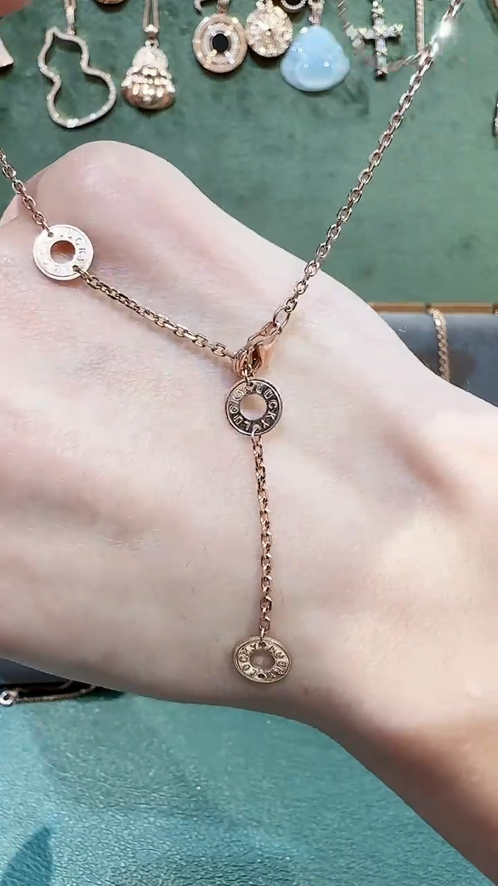 【闪购商品】18K金颈饰18K金3饼素链条