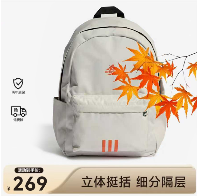 透气防水条纹双肩字母通用书包双肩背大学生高街穿搭