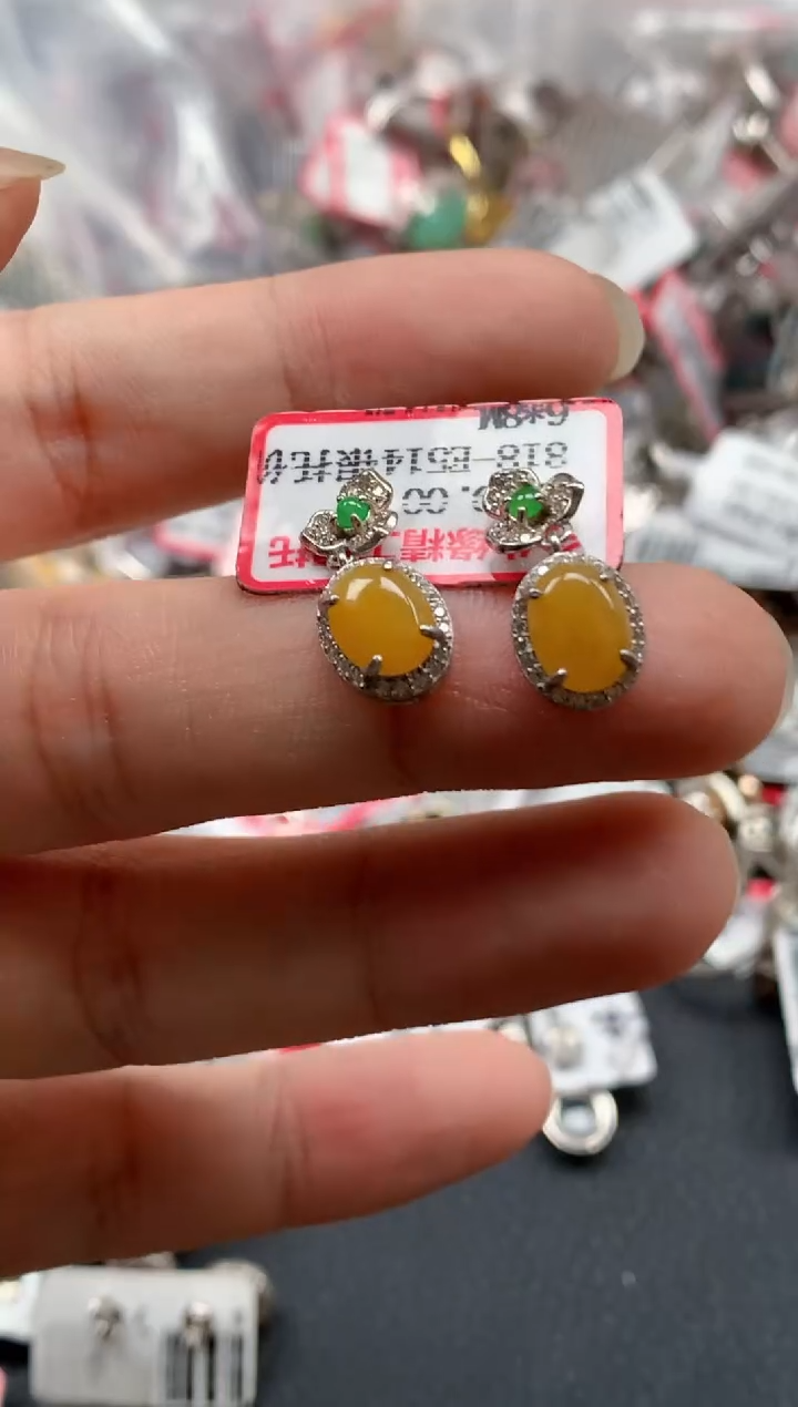 银S925镶嵌戒指翡翠天然A货缅甸翡翠