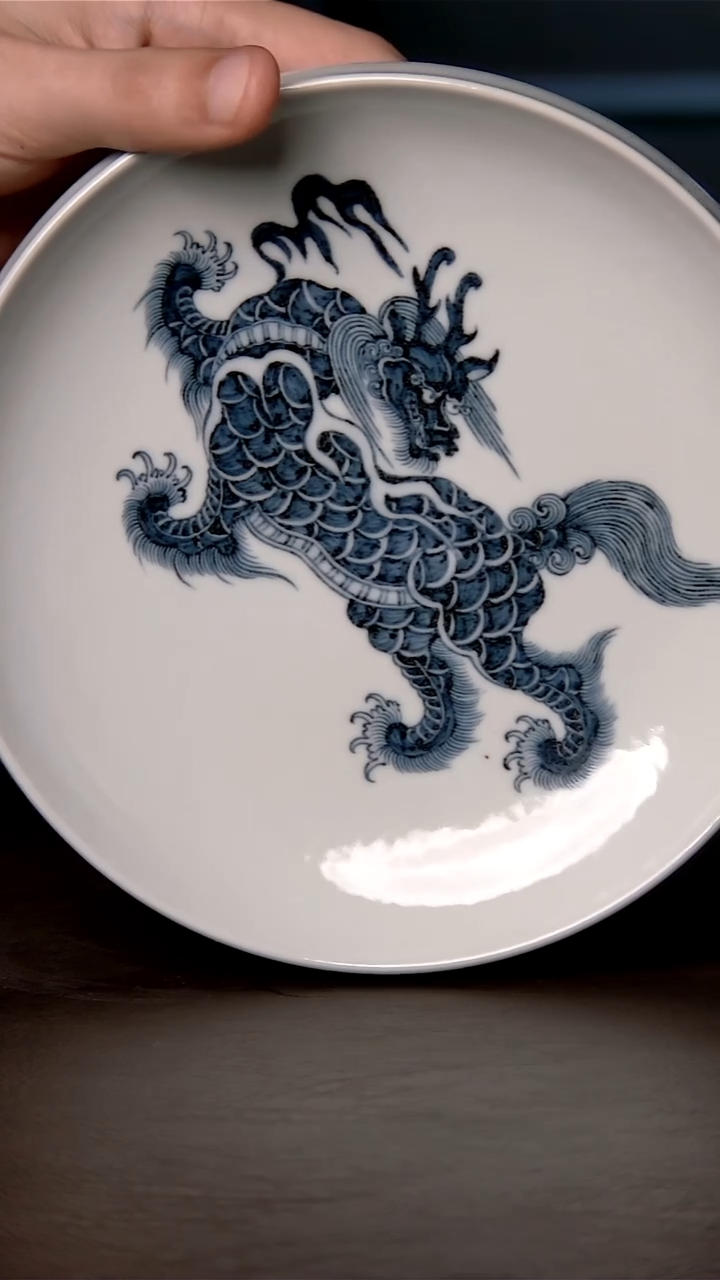 其他瓷微瑕麒麟壶承