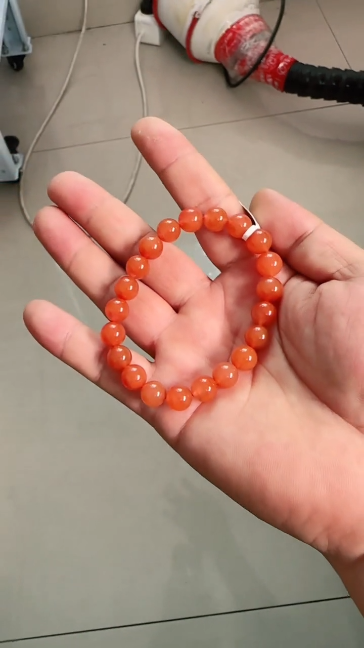 南红玛瑙多样性发一件未镶嵌9mm保山圆珠单圈 