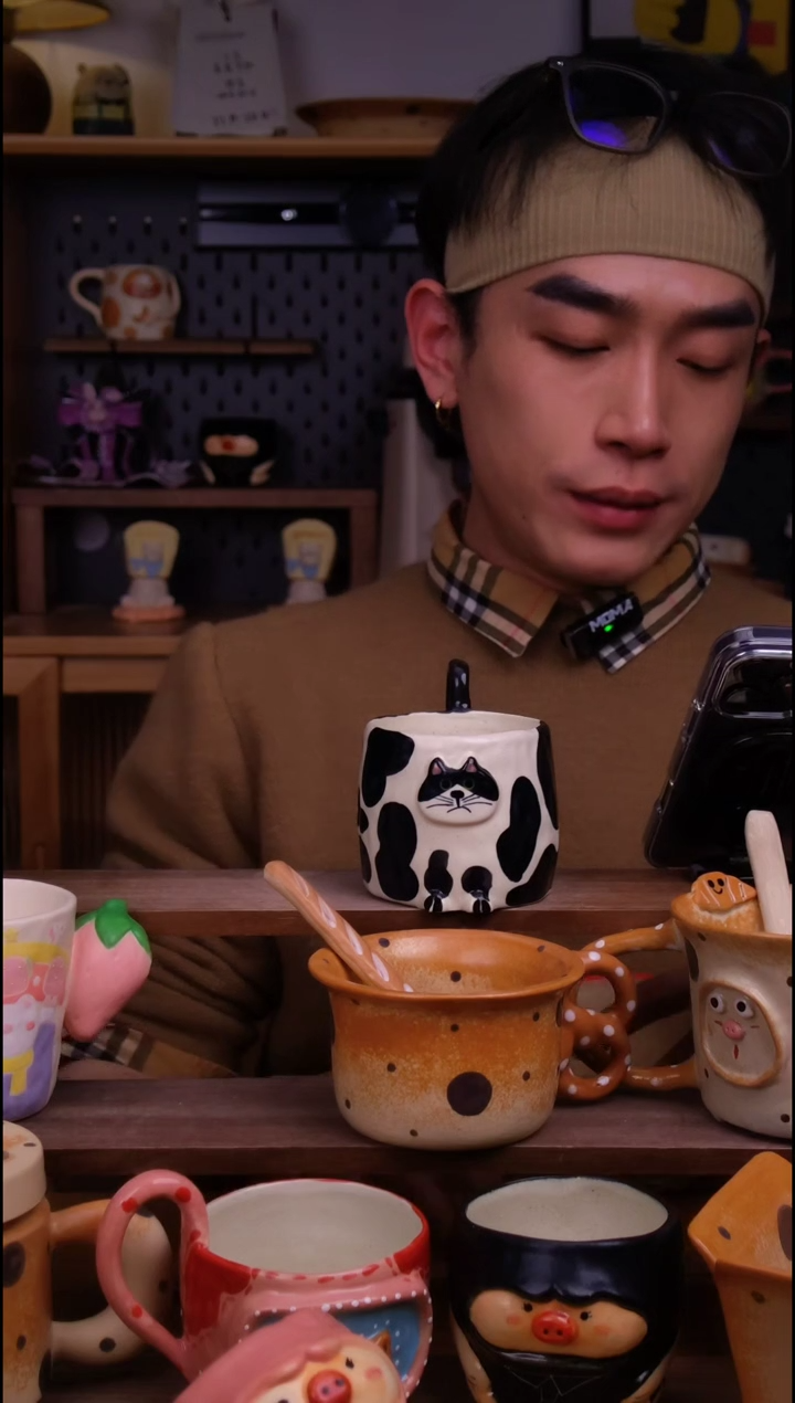 杯子陶景德镇可爱设计师款陶瓷