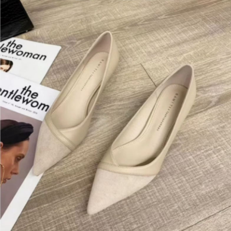 2024新款春秋小高跟尖头单鞋小众时尚单鞋高跟3CM