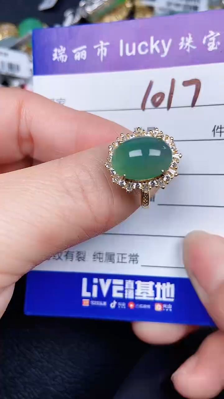 颈饰银S925镶嵌翡翠1017