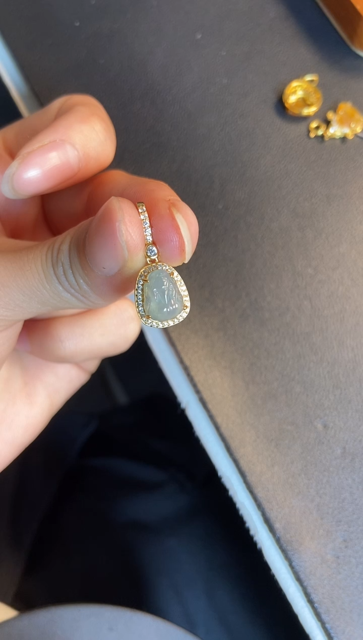 吊坠(不含链)银S925镶嵌翡翠1