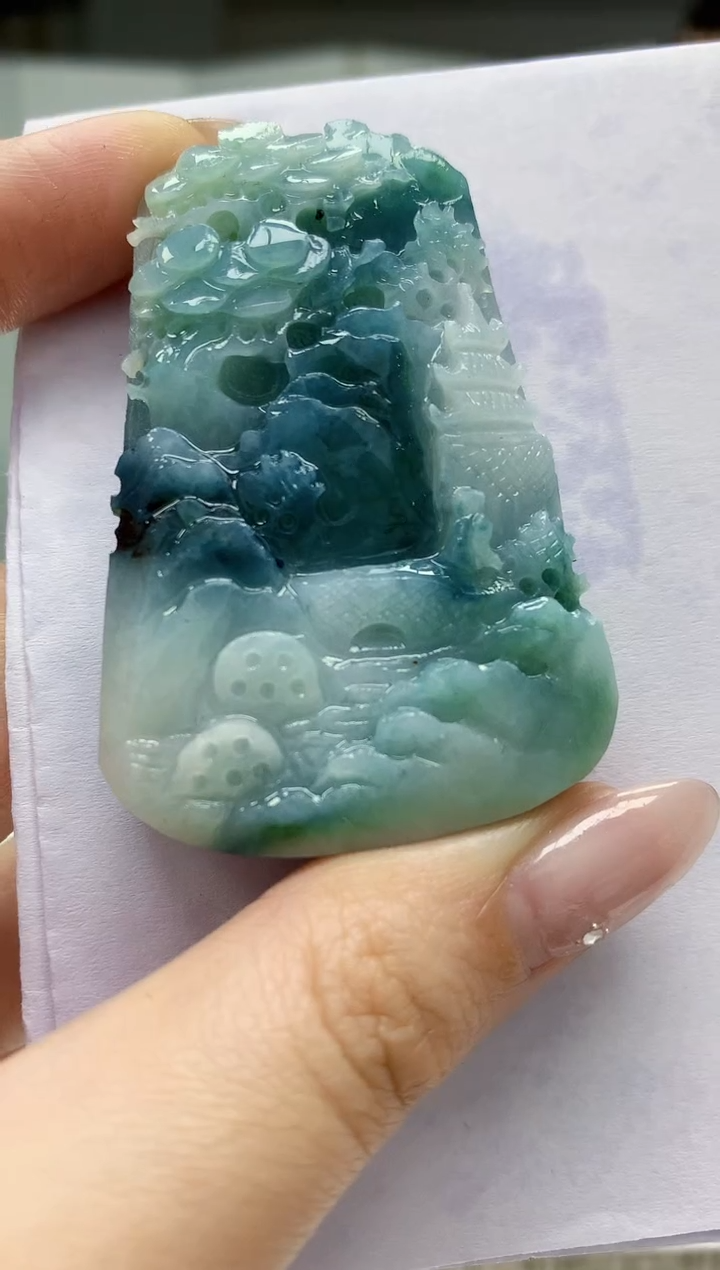 【闪购商品】定制翡翠未镶嵌5145jw-毛货挂件58