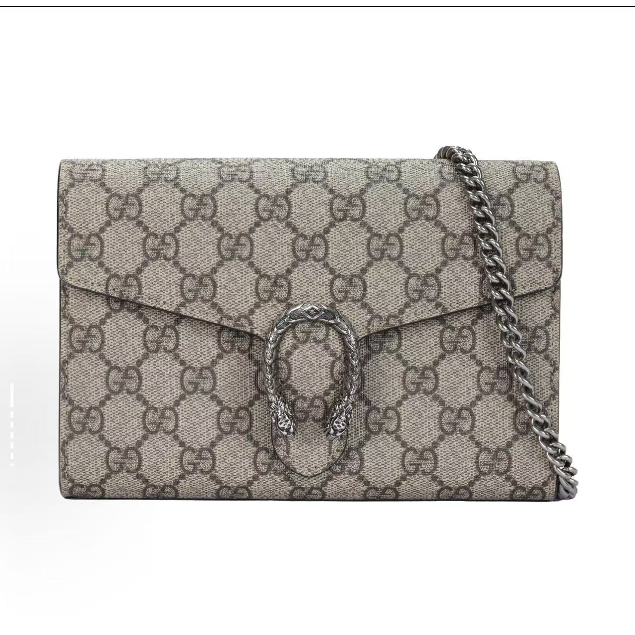 99新 GUCCI/古驰 【交】经典老花酒神链条woc/单肩斜挎包