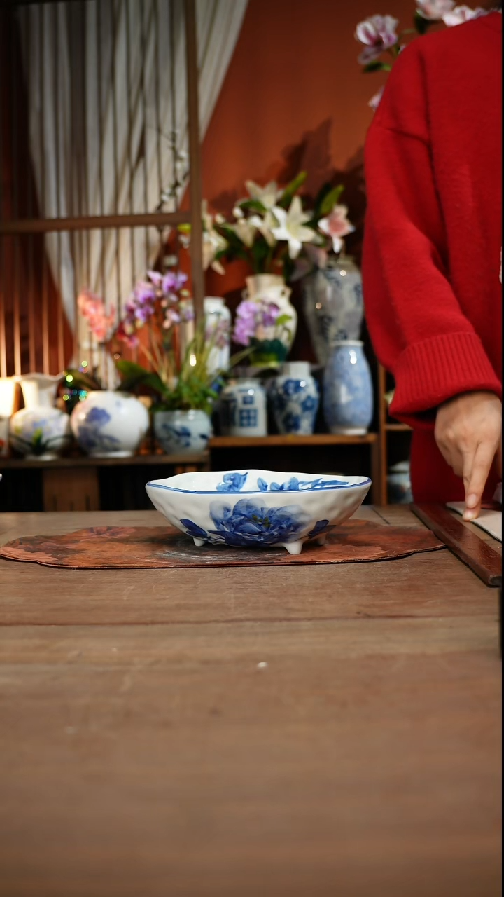 现代高温釉下彩手绘陶瓷餐具