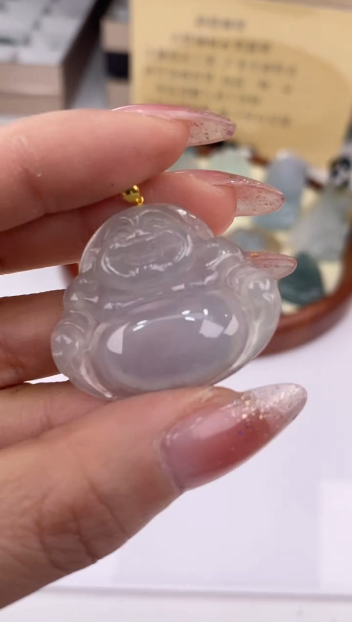 【闪购商品】翡翠吊坠(赠链)18K金镶嵌29486/静静聊翠