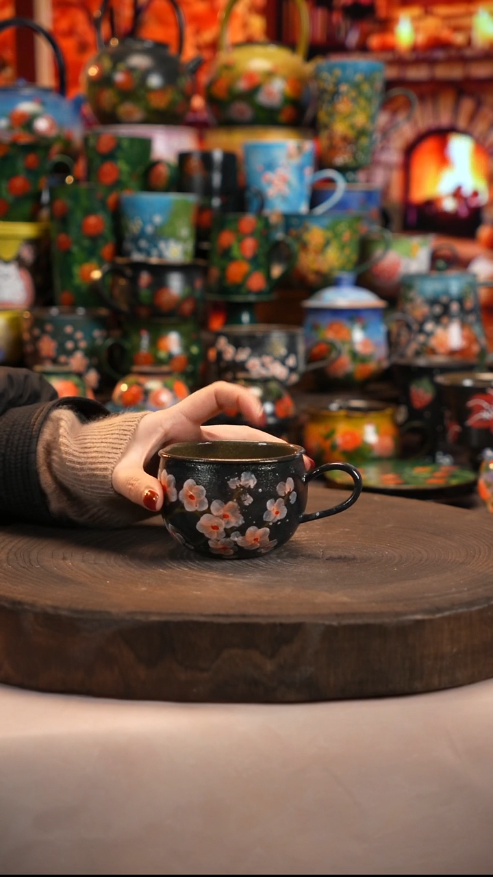 油画  釉下彩   杯子 