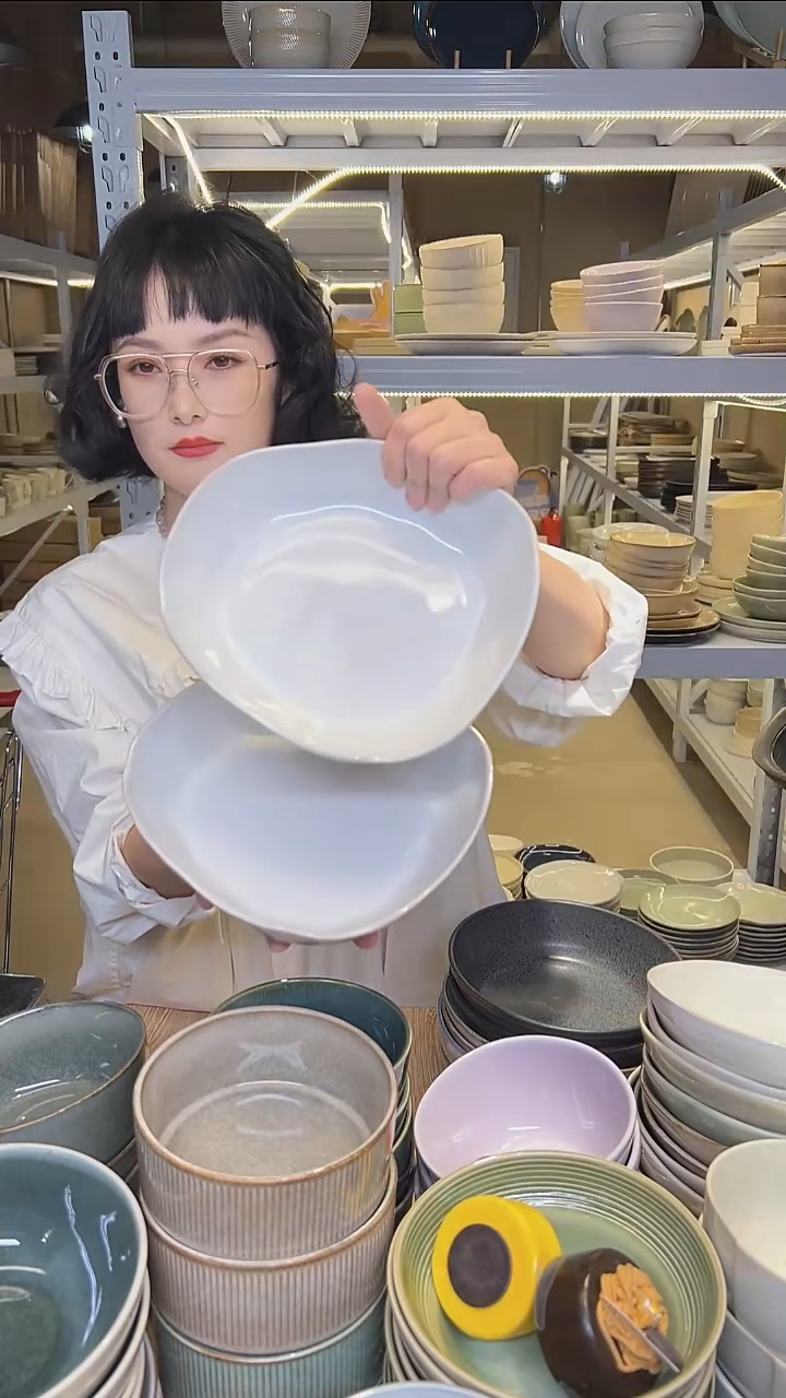 瓷91外贸尾货高温釉下彩陶瓷餐具默认微瑕