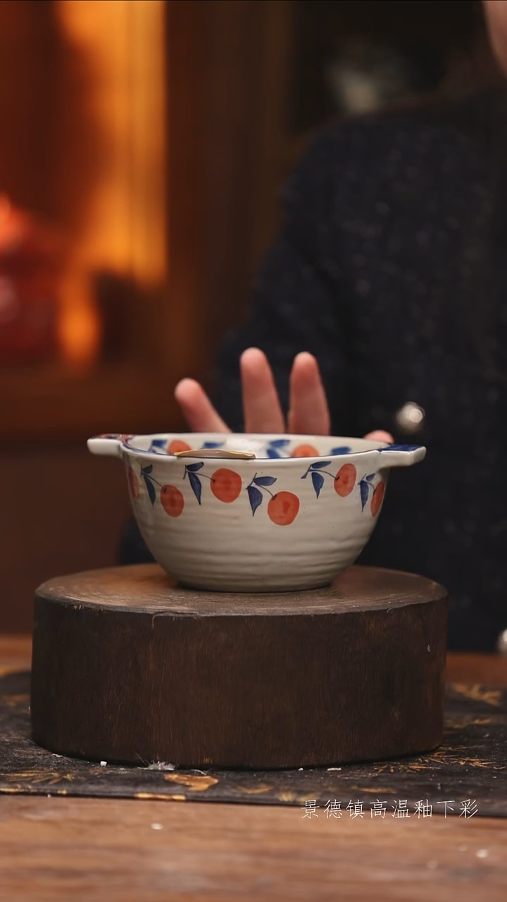 陶瓷景德镇高温釉下手绘陶瓷@L279@