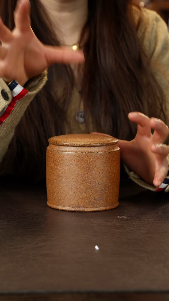 紫砂茶叶罐段泥柴烧茶叶罐  三两装