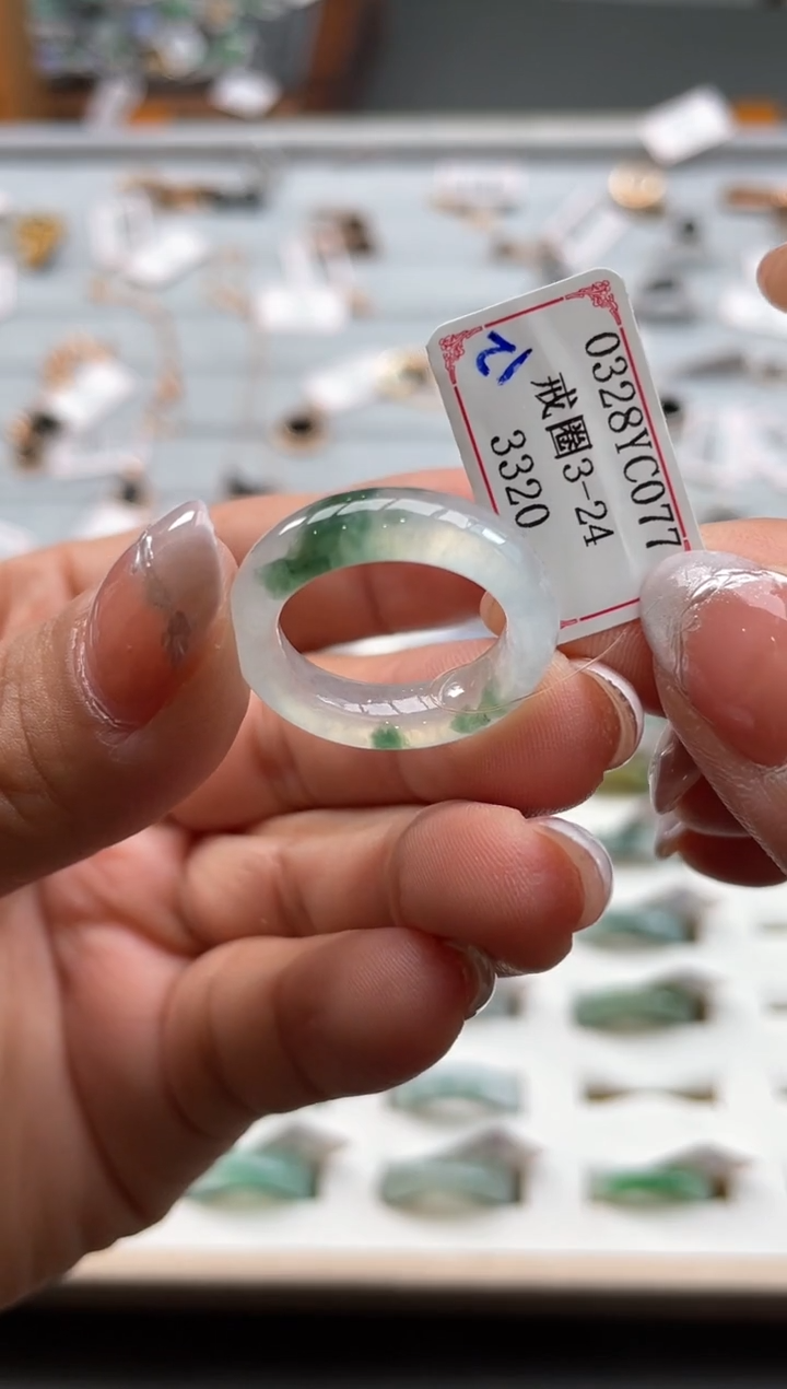 翡翠未镶嵌戒圈0328YC077
