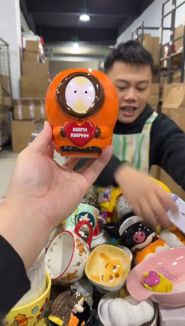 瓷片橙色南方公园水杯