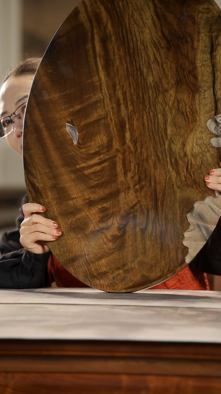 【闪购商品】金丝楠木雕云彩荷花干泡茶盘