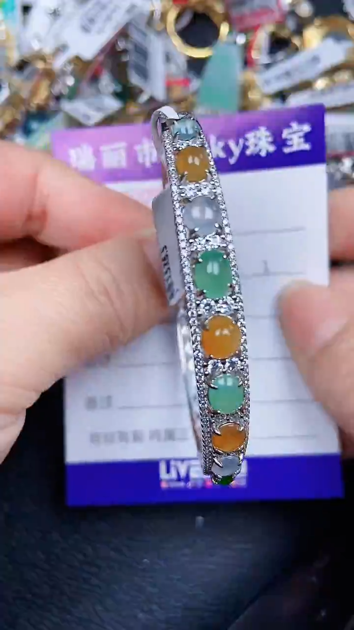 颈饰银S925镶嵌翡翠0820