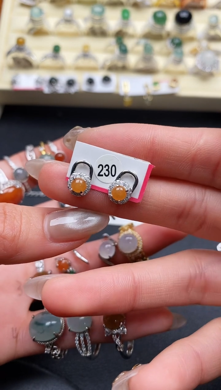 【闪购商品】翡翠戒指银S925镶嵌缅甸翡翠2   5+6