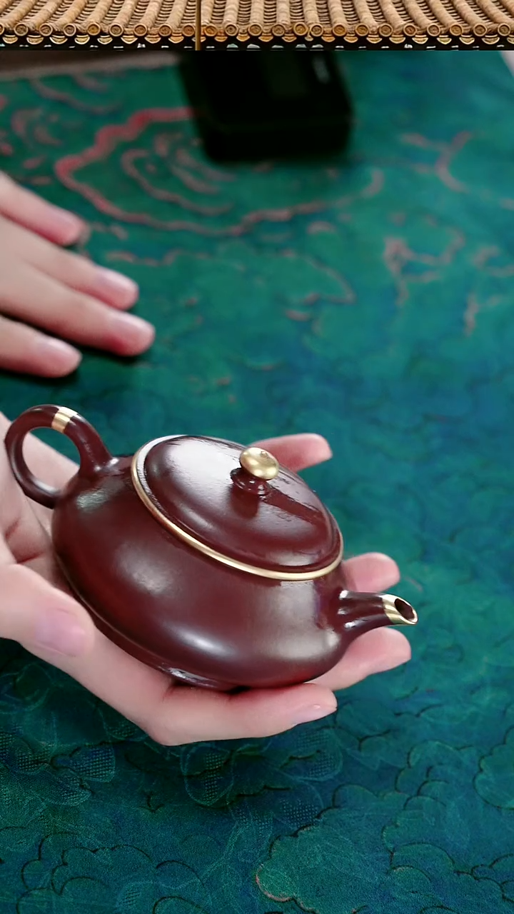 茶壶紫砂描金紫朱泥明炉150cc大容量