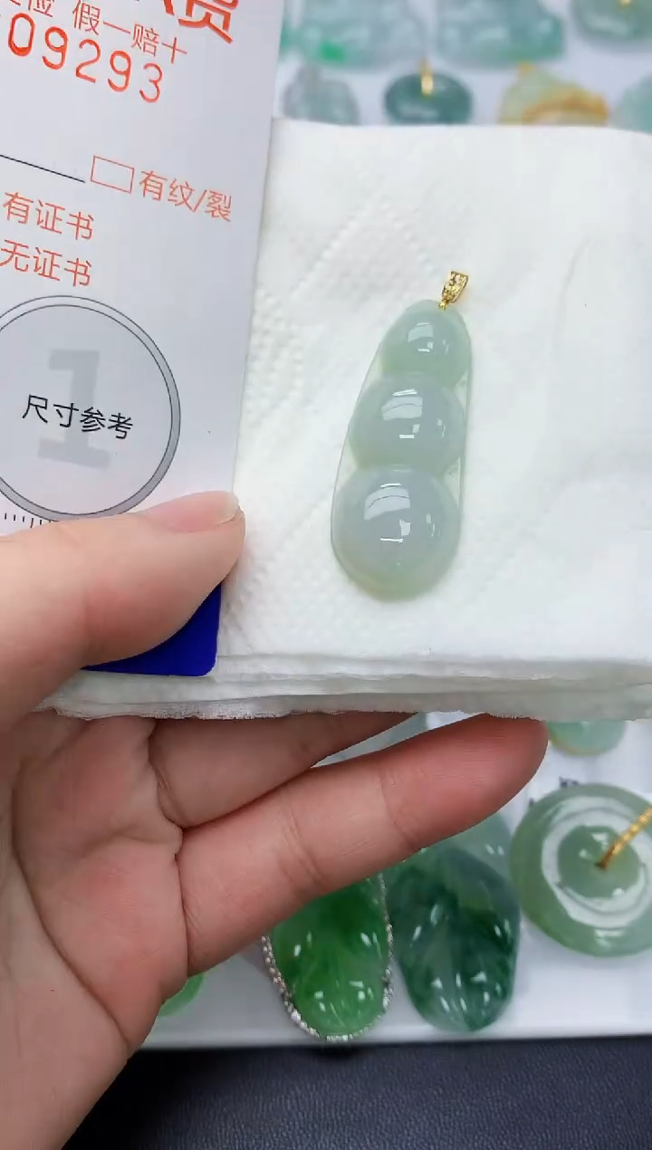 颈饰18K金镶嵌翡翠天然A货