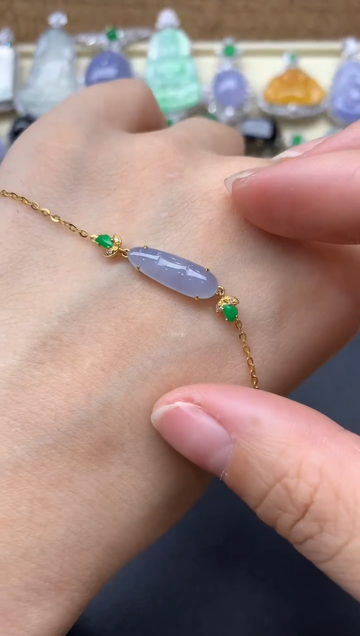 【闪购商品】翡翠手串18K金镶嵌300-中国好珍宝