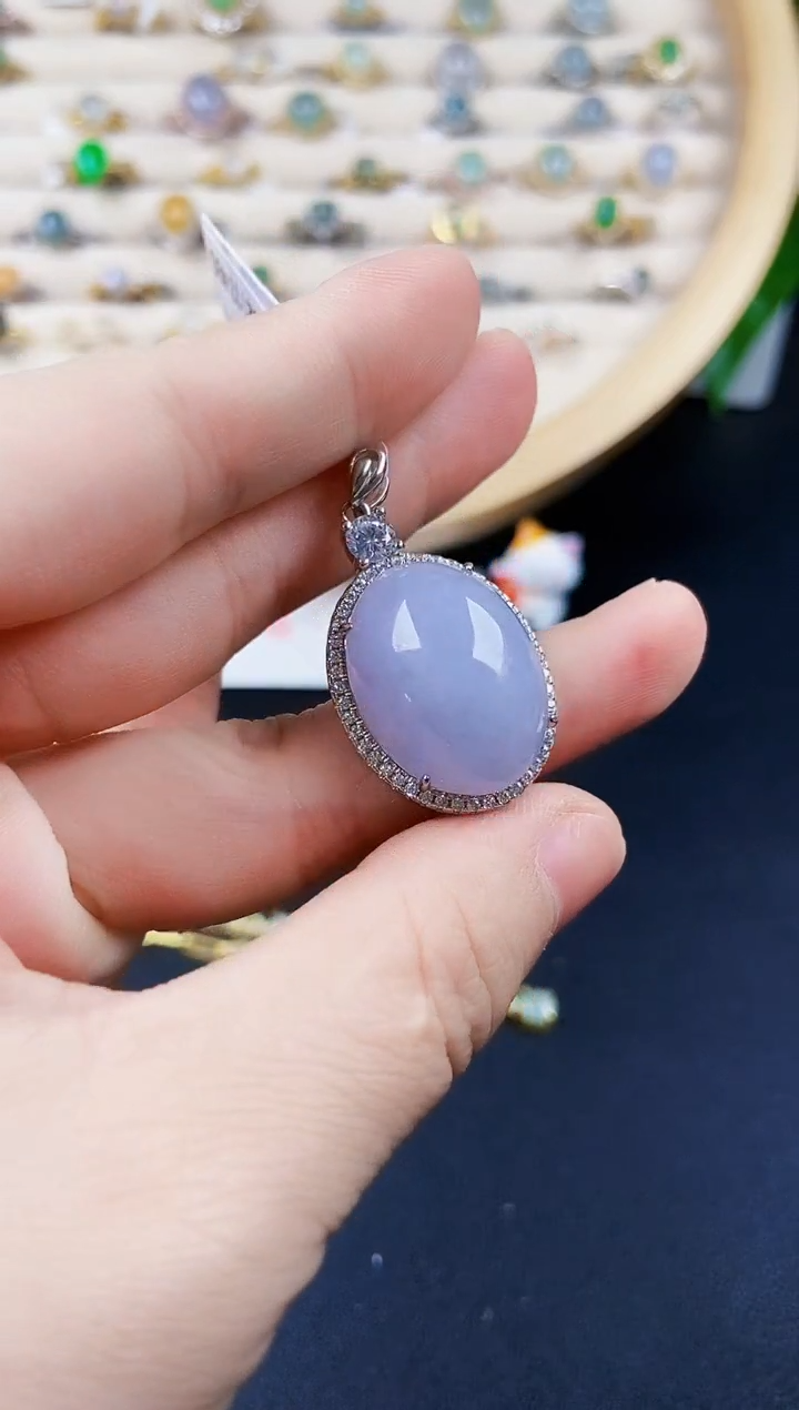 【闪购商品】翡翠颈饰银S925镶嵌42445255