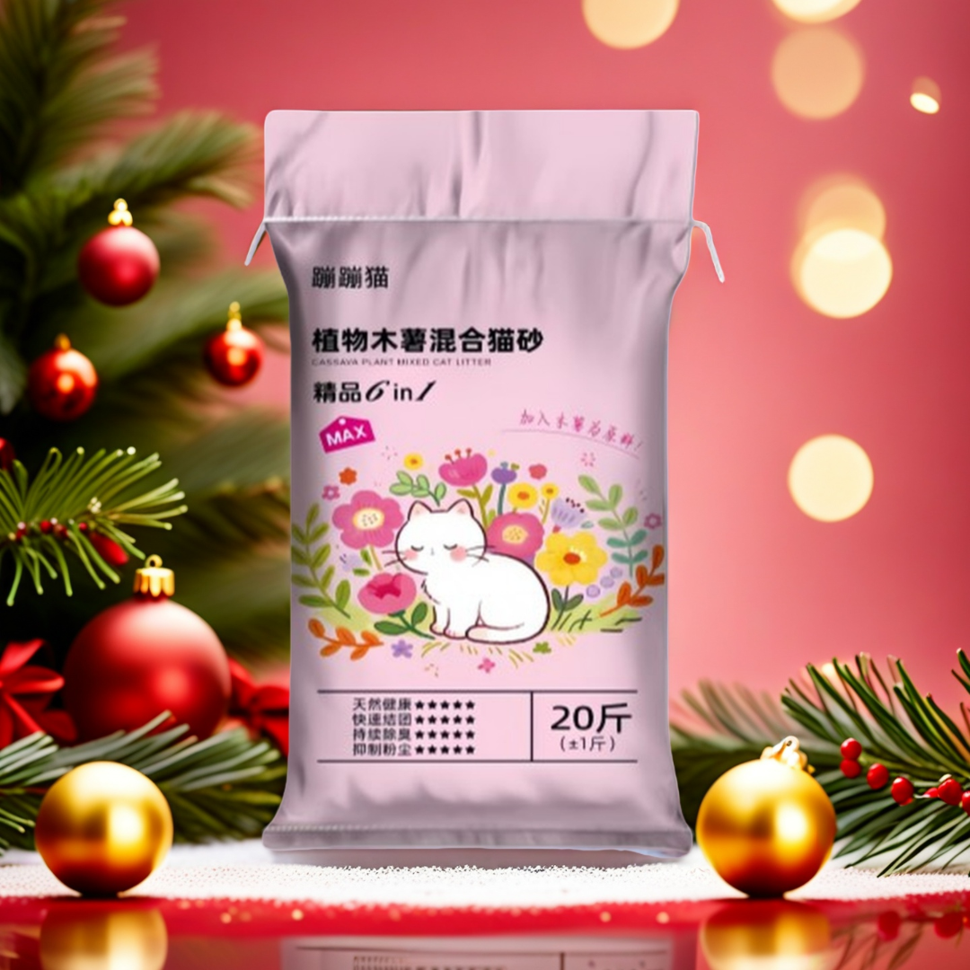 20斤木薯混合猫砂高效防臭抗菌近无尘不沾底快速结团