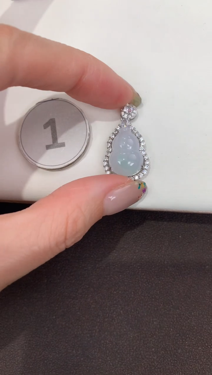 颈饰银S925镶嵌翡翠天然缅甸A货翡翠