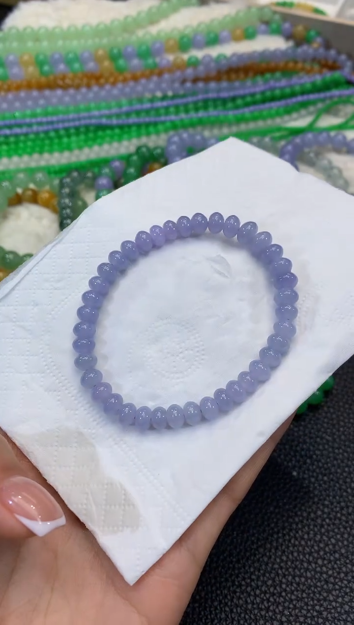 未镶嵌手串翡翠D48紫货有一定色差多样性发一件