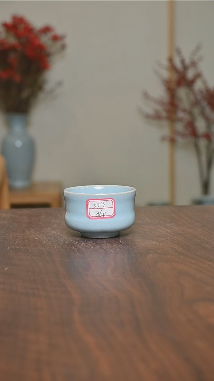 【闪购商品】其他36#微瑕天青釉朱家汝窑款手拉杯