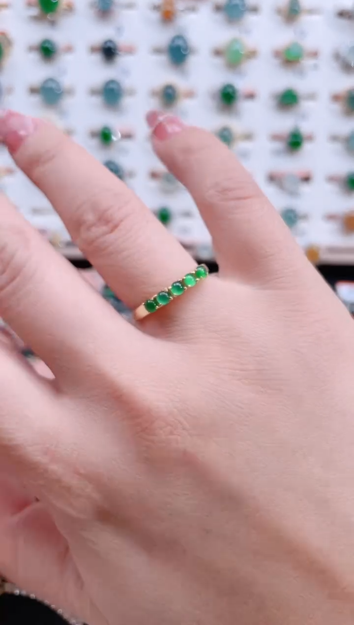 银S925镶嵌戒指翡翠天然翡翠