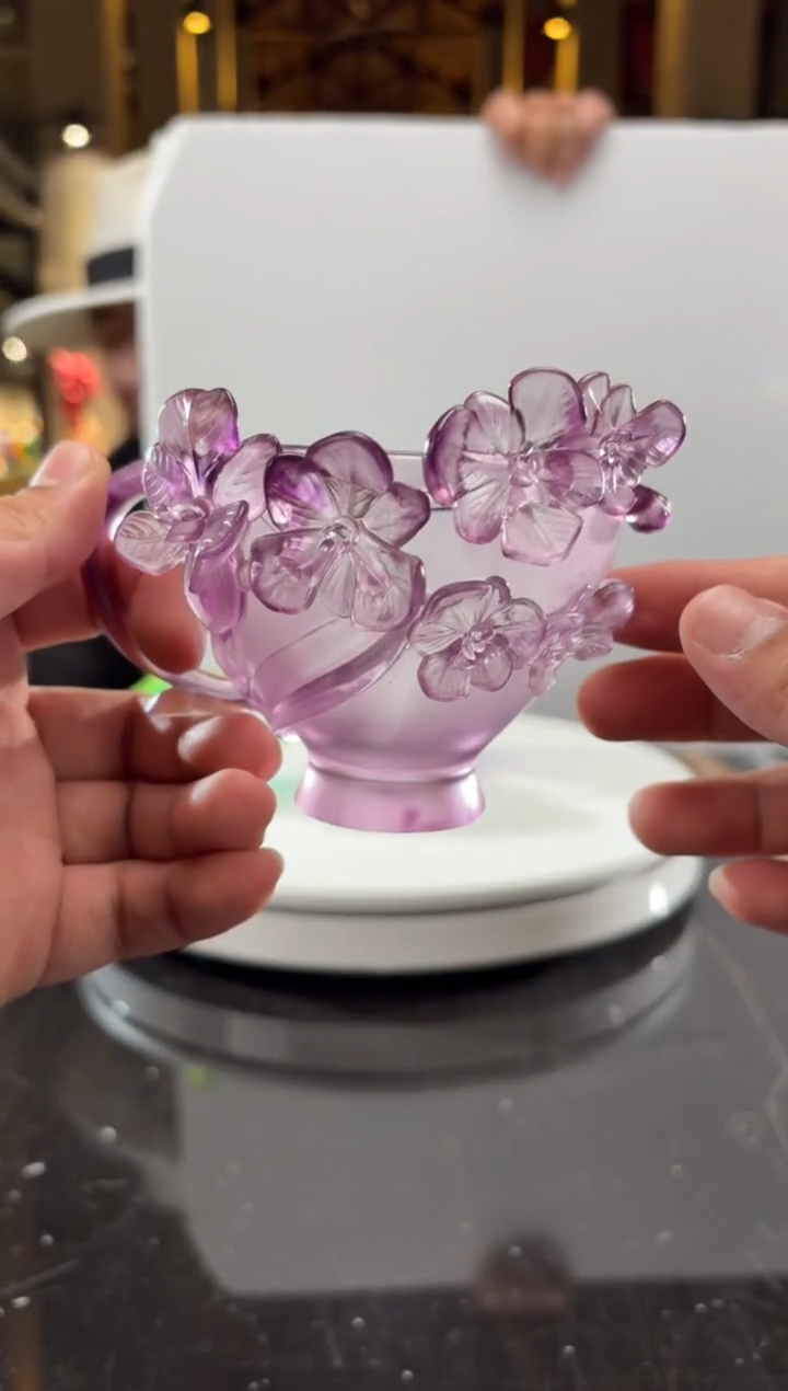 摆件紫罗兰咖啡杯