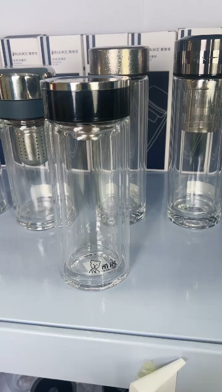 【闪购商品】茶杯双层高档340ml玻璃杯