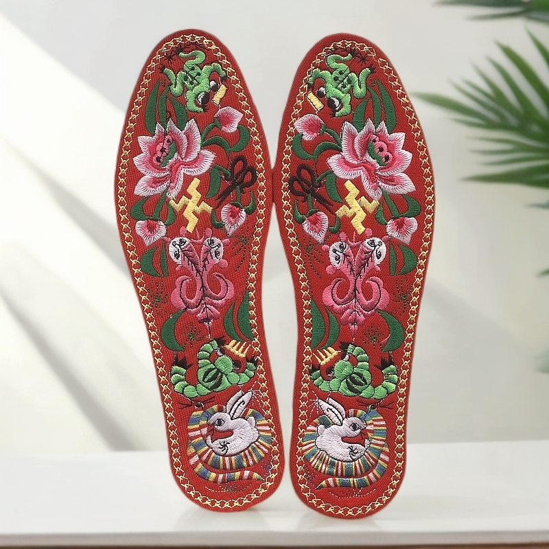 精美绣花鞋垫，刺绣工艺品