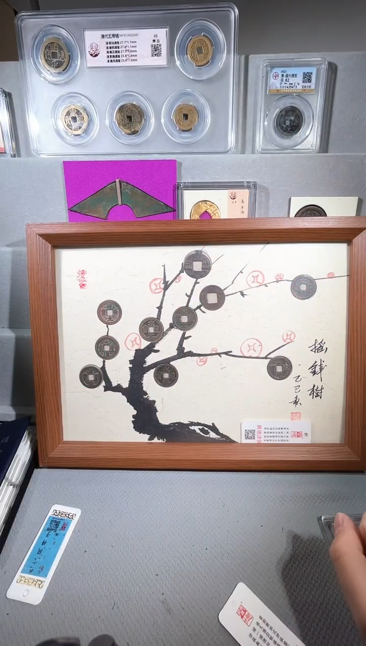 铜带评级 精装款古钱币 五帝摇钱树 大
