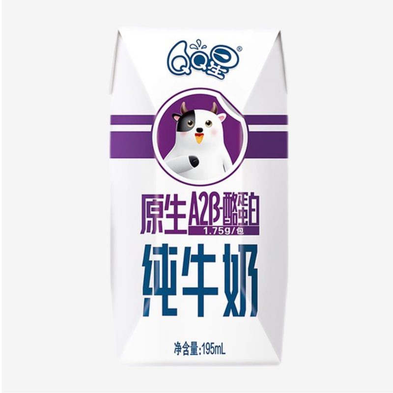 【7月】QQ星原生A2β-酪蛋白纯牛奶2340ml(195ml*12盒)