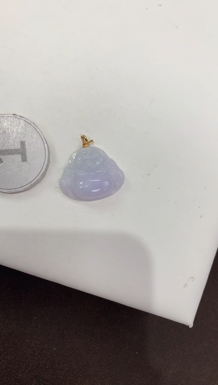 颈饰18K金镶嵌翡翠天然缅甸A货翡翠