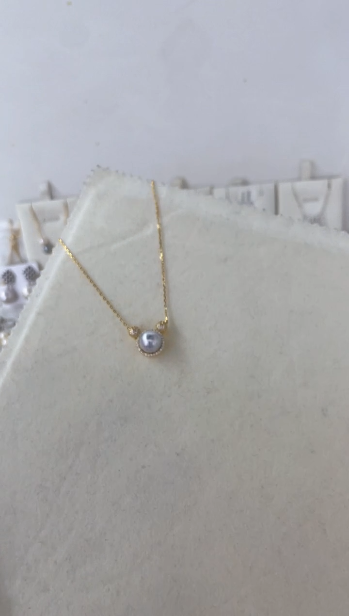 海水珍珠银S925镶嵌颈饰吊坠8-9