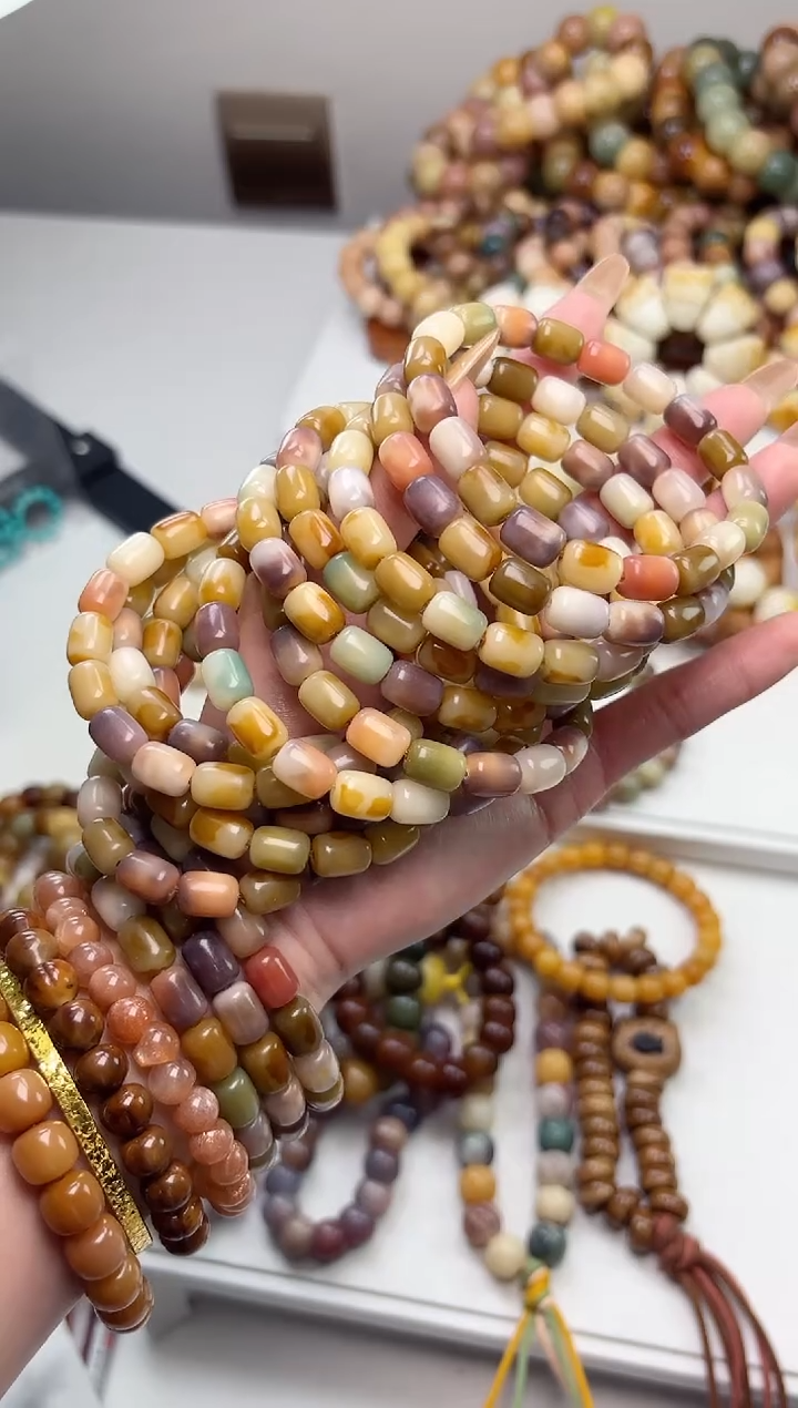 手串菩提根/象牙果沐i21玉化迷你年糕8*10mm手串随机