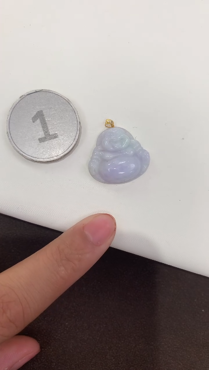 颈饰18K金镶嵌翡翠 天然缅甸a货翡翠