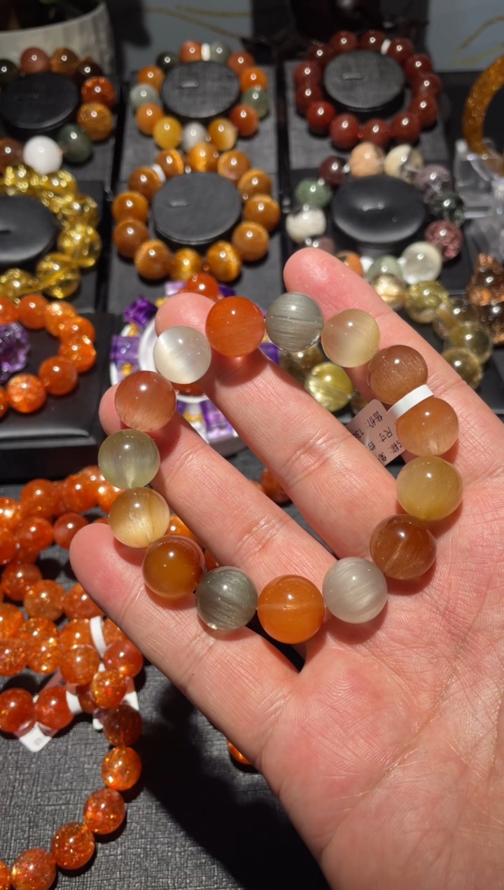 【闪购商品】水晶手链未镶嵌兔毛多宝手链14mm左右