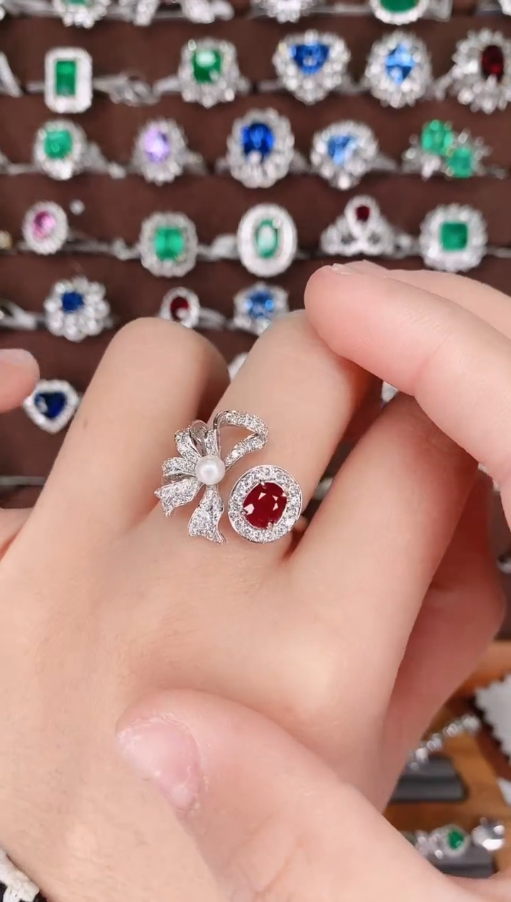 【闪购商品】红宝石18K金戒指18K金镶嵌1