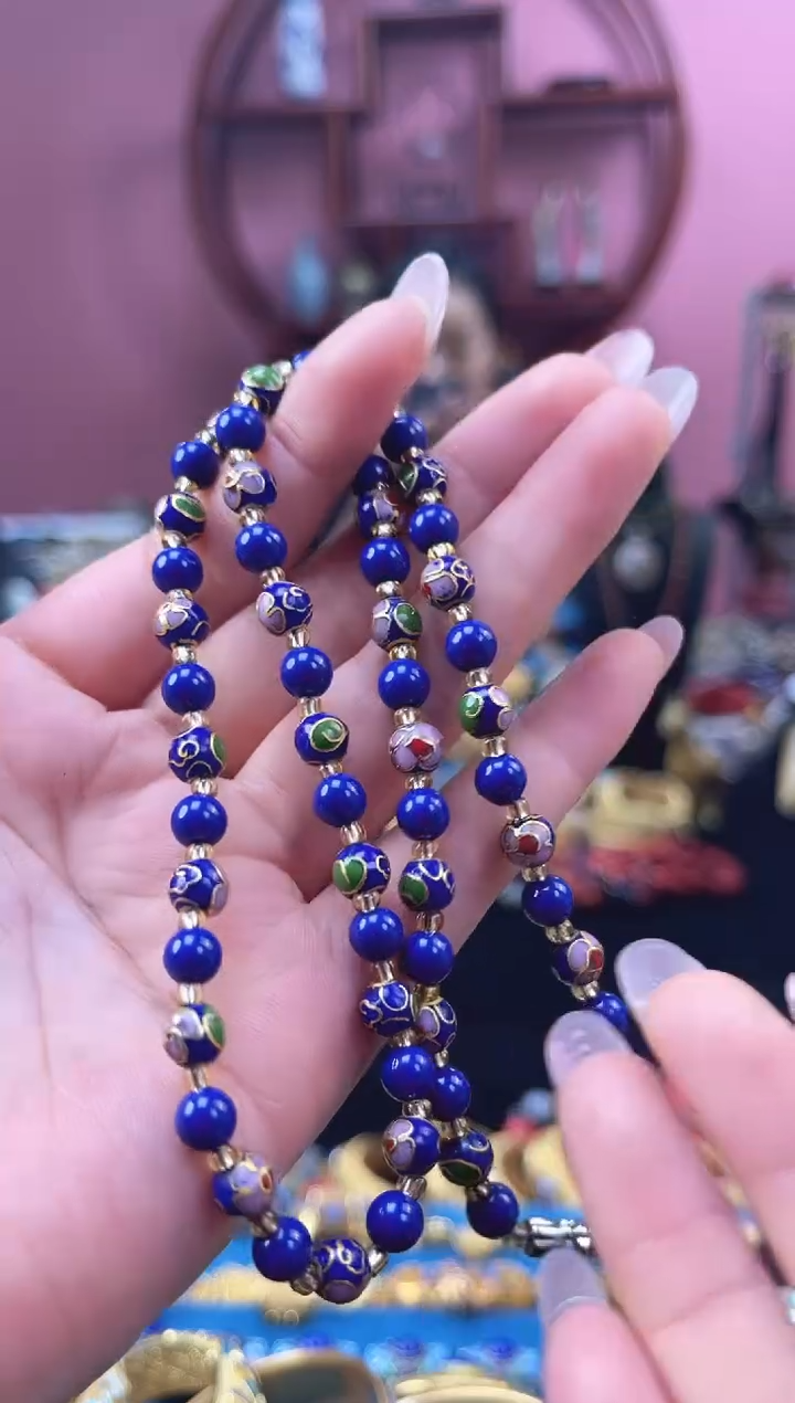 非遗 景泰蓝项链 0.6宝蓝