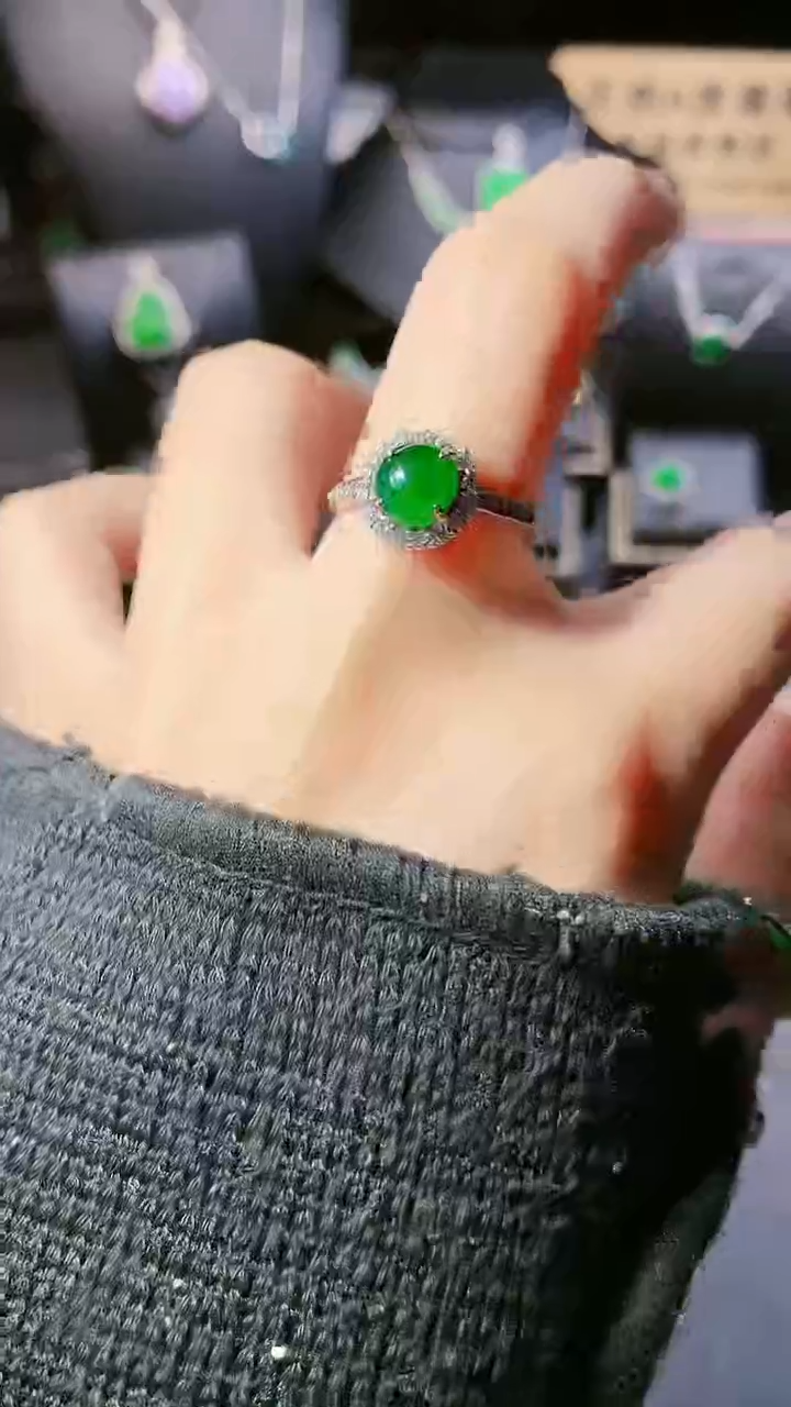 【闪购商品】翡翠戒指银S925镶嵌戒指