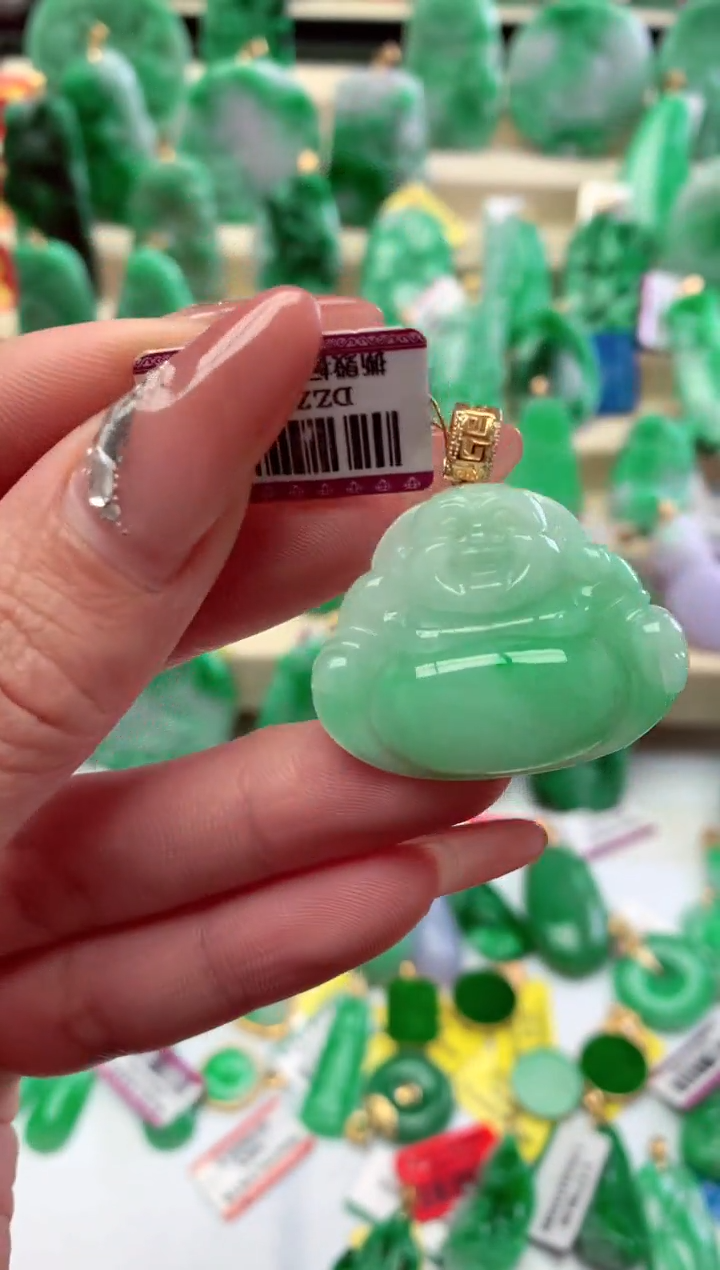 【闪购商品】翡翠吊坠(不含链)18K金镶嵌挂件