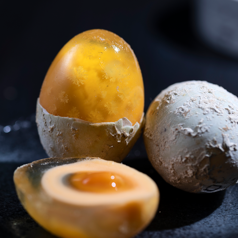 四川溏心教学松花皮蛋黄色松花蛋溏心皮蛋正宗变蛋黄心皮蛋