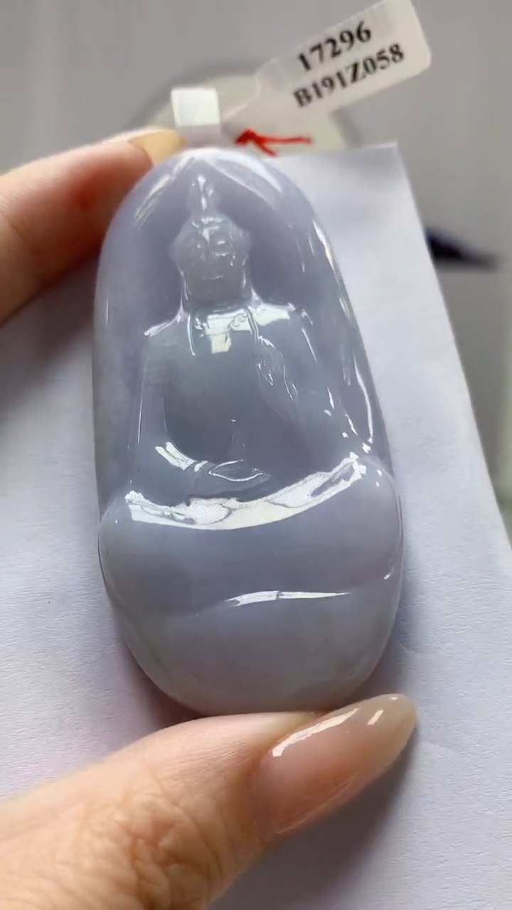 【闪购商品】定制翡翠未镶嵌4812DD-毛货挂件观音90