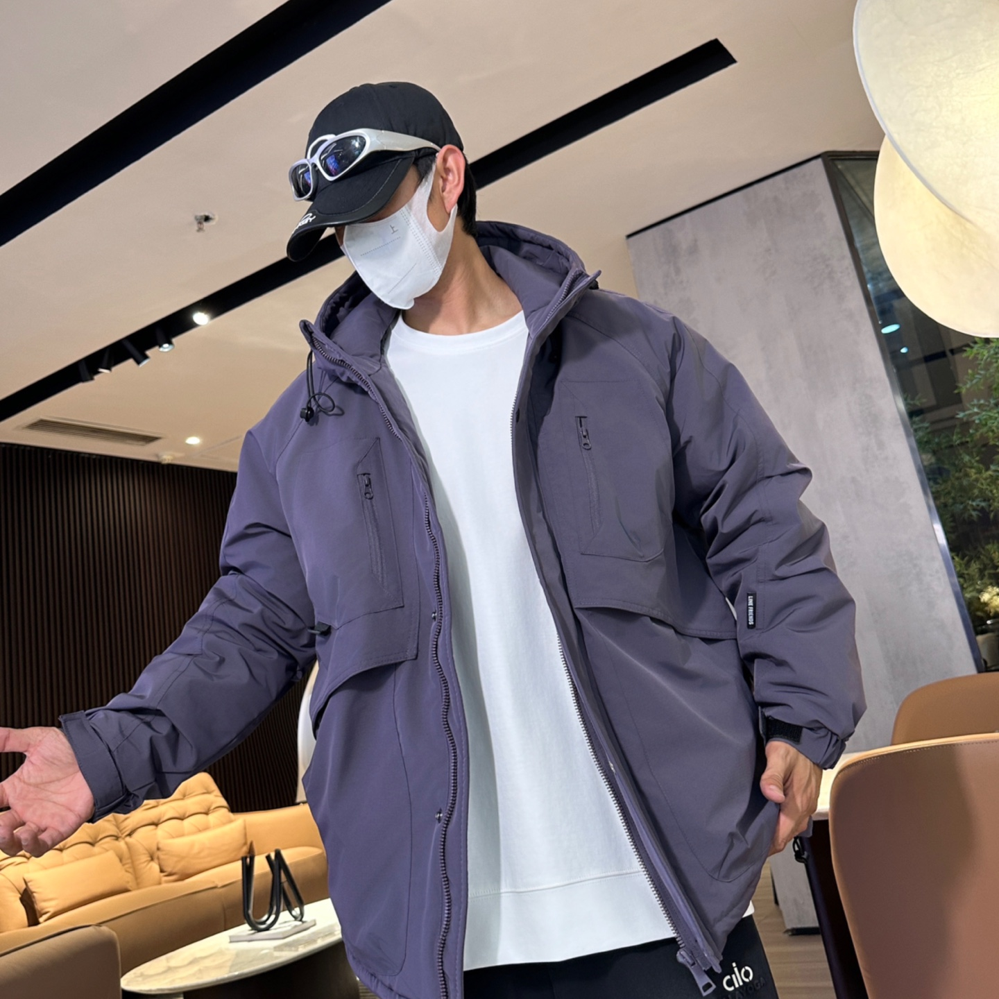 大码男装PS 3150男士时尚休闲连帽潮流秋冬宽松短款